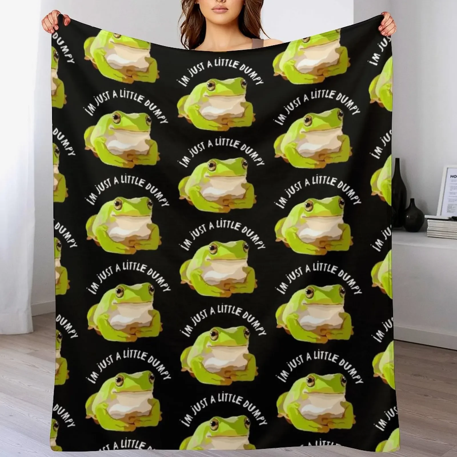 

W is for Whites Tree Frog Im A Little Dumpy Throw Blanket Long Lasting Soft Plush Blanket for Daily Use
