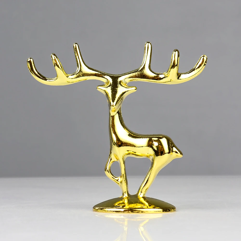 Christmas Elk Home decor Figurines Ceramic Teacup Lid Accessory Office Desktop Ornaments DIY Packaging Box Decoration Craft Gift