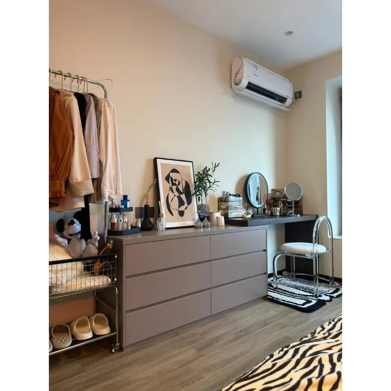 

Dresser simple modern bedside chest cabinet integrated makeup table solid wood storage cabinet corner storage bedroom