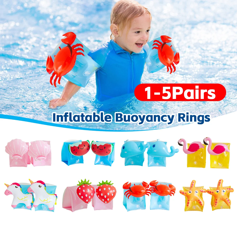 PVC Inflatable Buoyancy Rings Float Children Swimming Arm Rings Safe Elastic Wear- Inflatable for Water Learning Sports