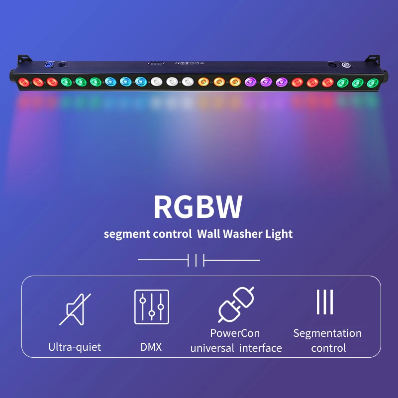 4-10 buah/24x12W RGB 4 in 1 LED lampu dinding warna dalam ruangan lampu dinding panggung lampu Strip DMX kontrol DJ Bar lampu acara malam