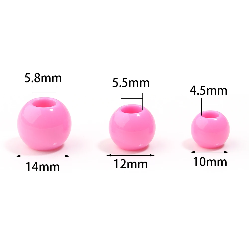 50 шт., бусины «Пони», акриловые бусины для волос с большими отверстиями, ручная работа для изготовления ювелирных изделий, браслеты «сделай сам», ожерелье, подарочные аксессуары