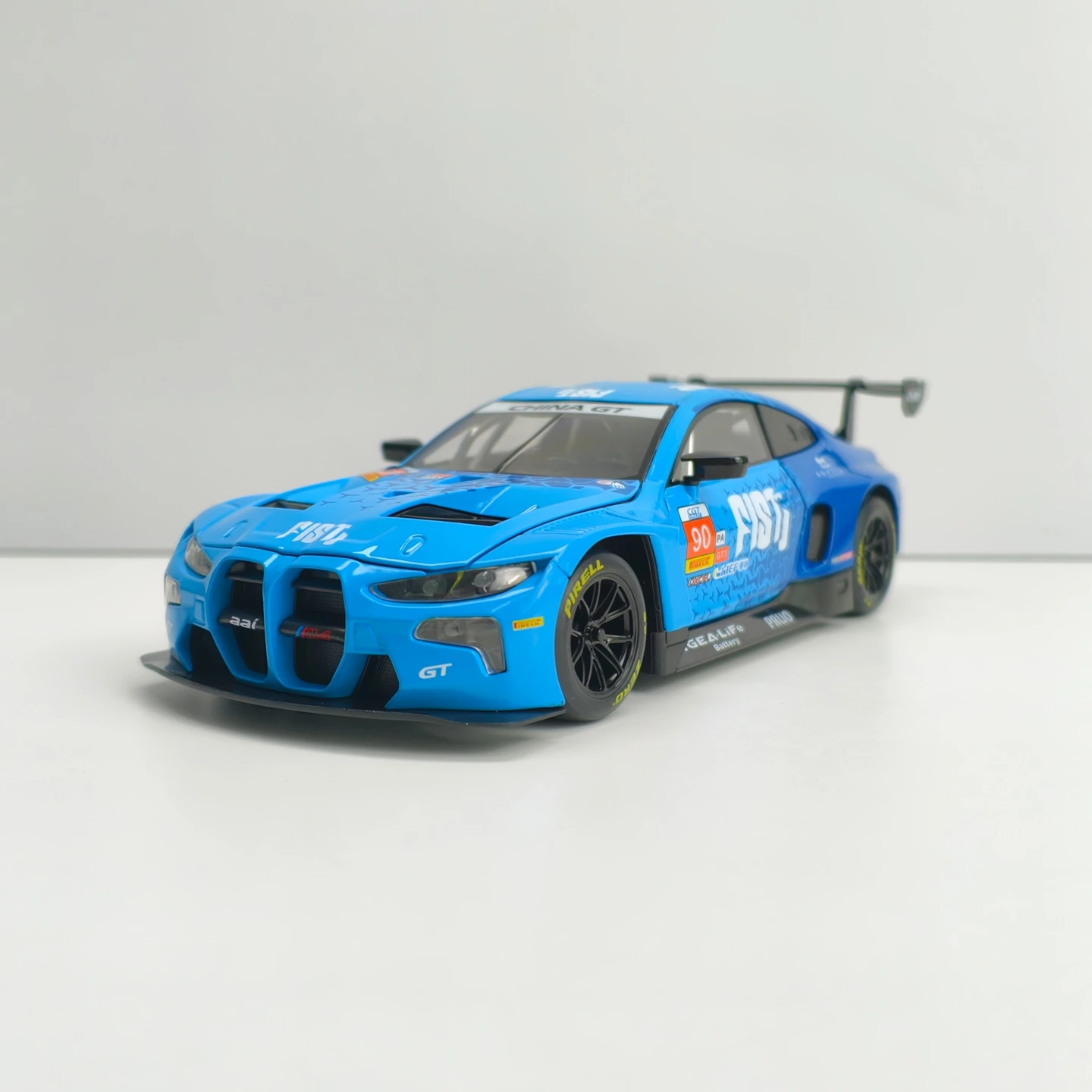 1: 24 simulation BMW M4 GT3 alloy rally car model, car ornament collection, sound and light feedback supercar model