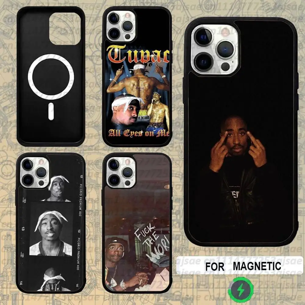 Rapper 2pac Singer Tupac For Magsafe Wireless Charger Case For iPhone 18,15,16,17,13,14,11,12,Pro,Max,Plus,E,Air,Mini Magnetic