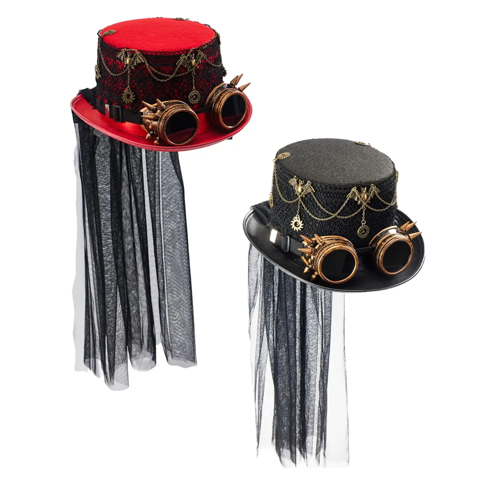 Steampunk Top Hat for Adults Magician Hat Gothic Fedora Headgear for Role Play Holiday Prom Theme Party Stage Performance