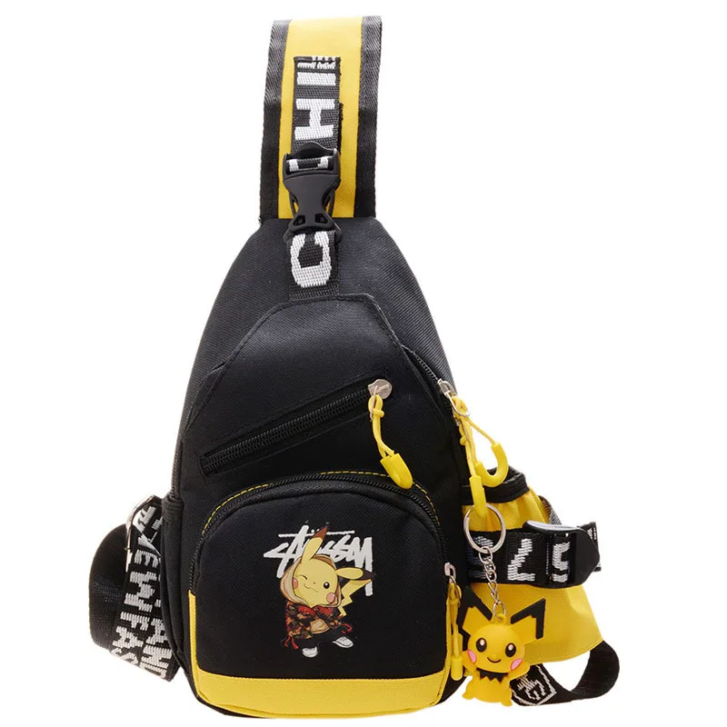 Fashion children bag cartoon print Pikachu children chest bag trendy outdoor sports leisure messenger bag