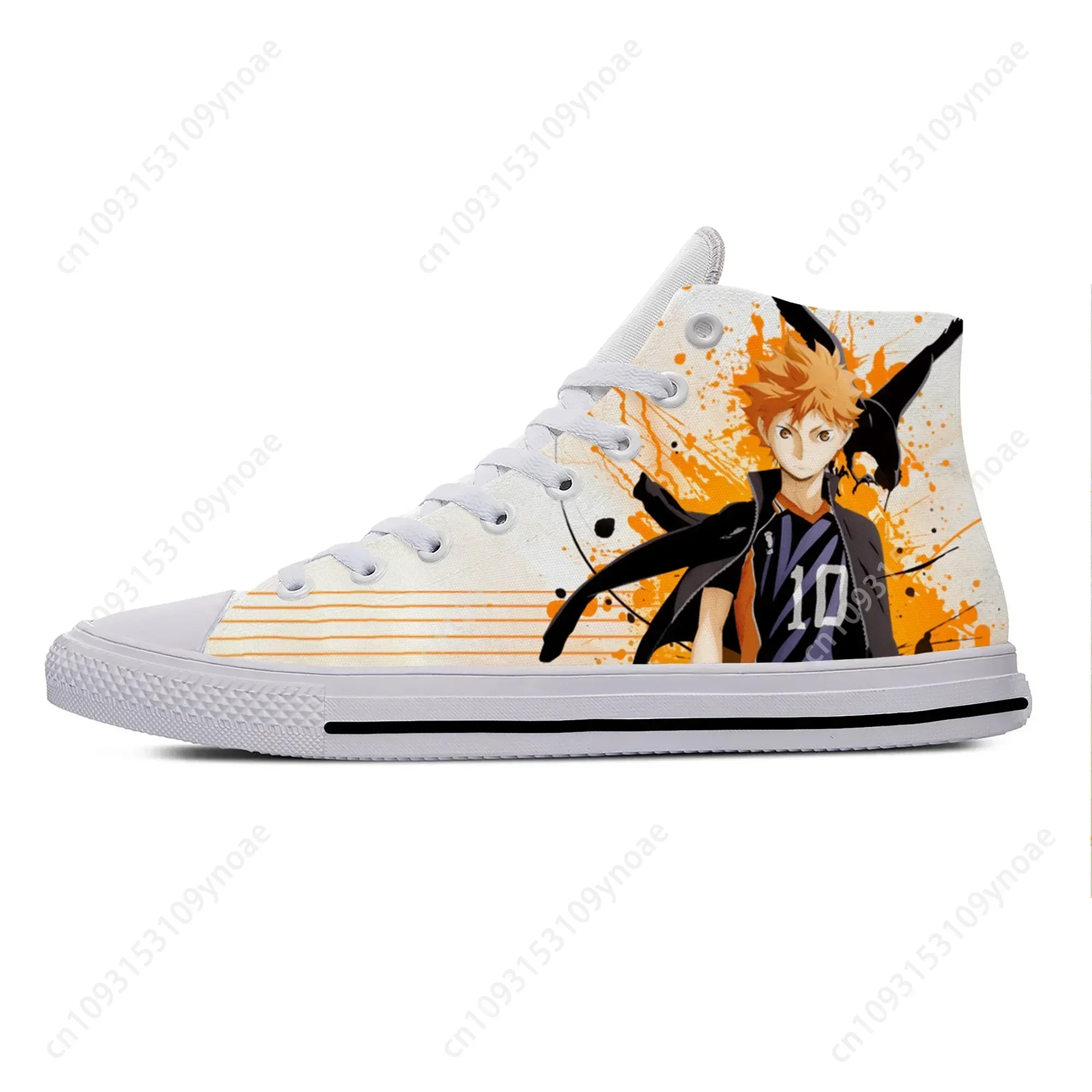 Japanese Anime Manga Cartoon Haikyuu Hinata Shoyo Casual Cloth Shoes High Top Lightweight Breathable 3D Print Men Women Sneakers 3