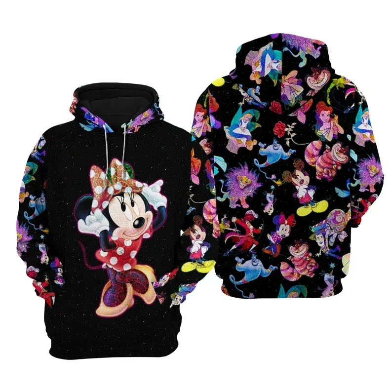 Disney Minnie Mouse Galaxy Night Sky Pattern 3D Hoodie Sweatshirt Casual Hoodie Unisex Cartoon Clothing MenWomen Children hoodie