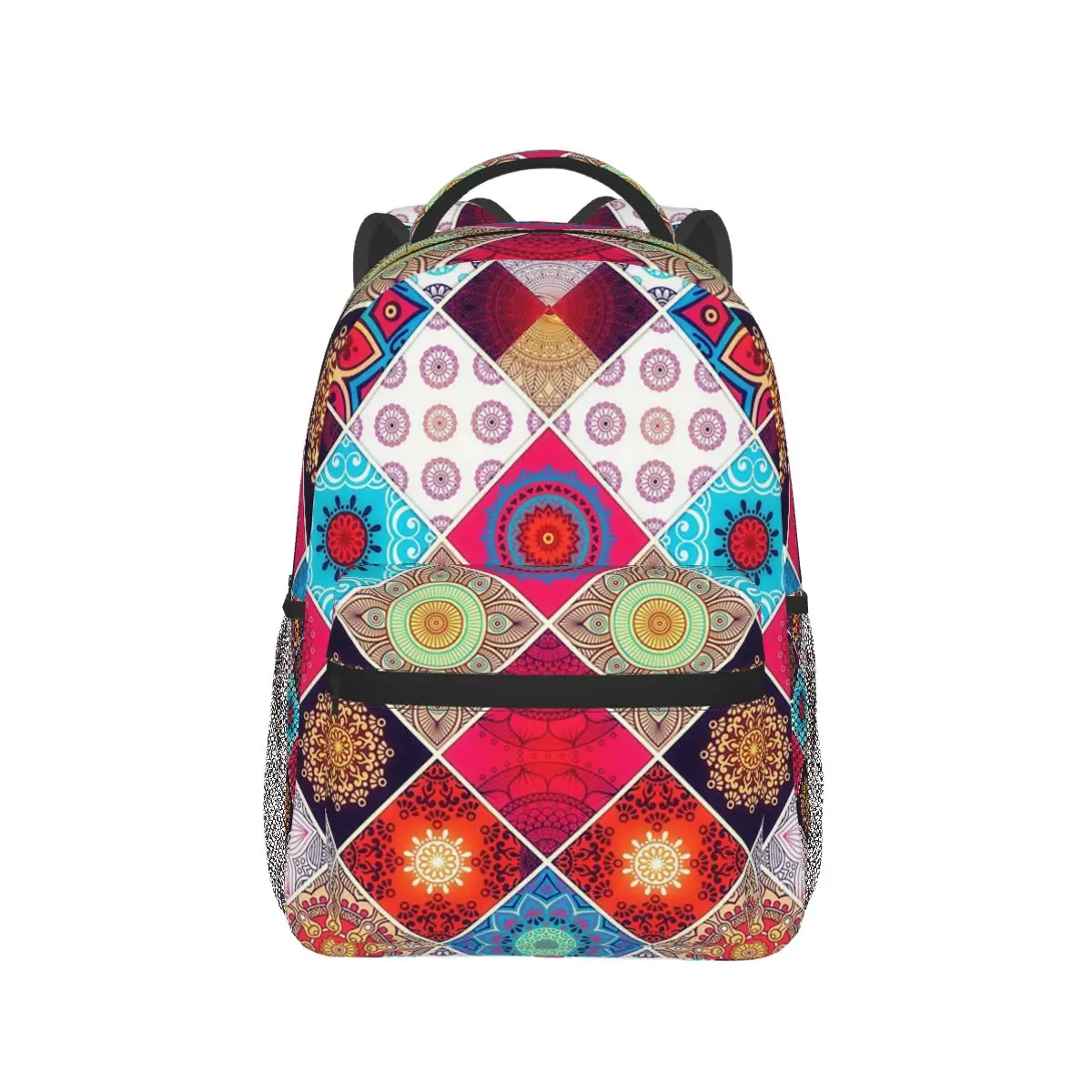 

Mandala Bohemian Plaid Floral Backpack Hot Sale Daypack Large Capacity Boys Girls BookBag School Bag Shoulder Bags for Men Women