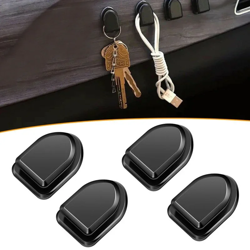 

4Pcs Car Hook Organizer Storage for USB Cable Headphone Key Storage Self Adhesive Wall Hook Hanger Auto Fastener Clip Stuff