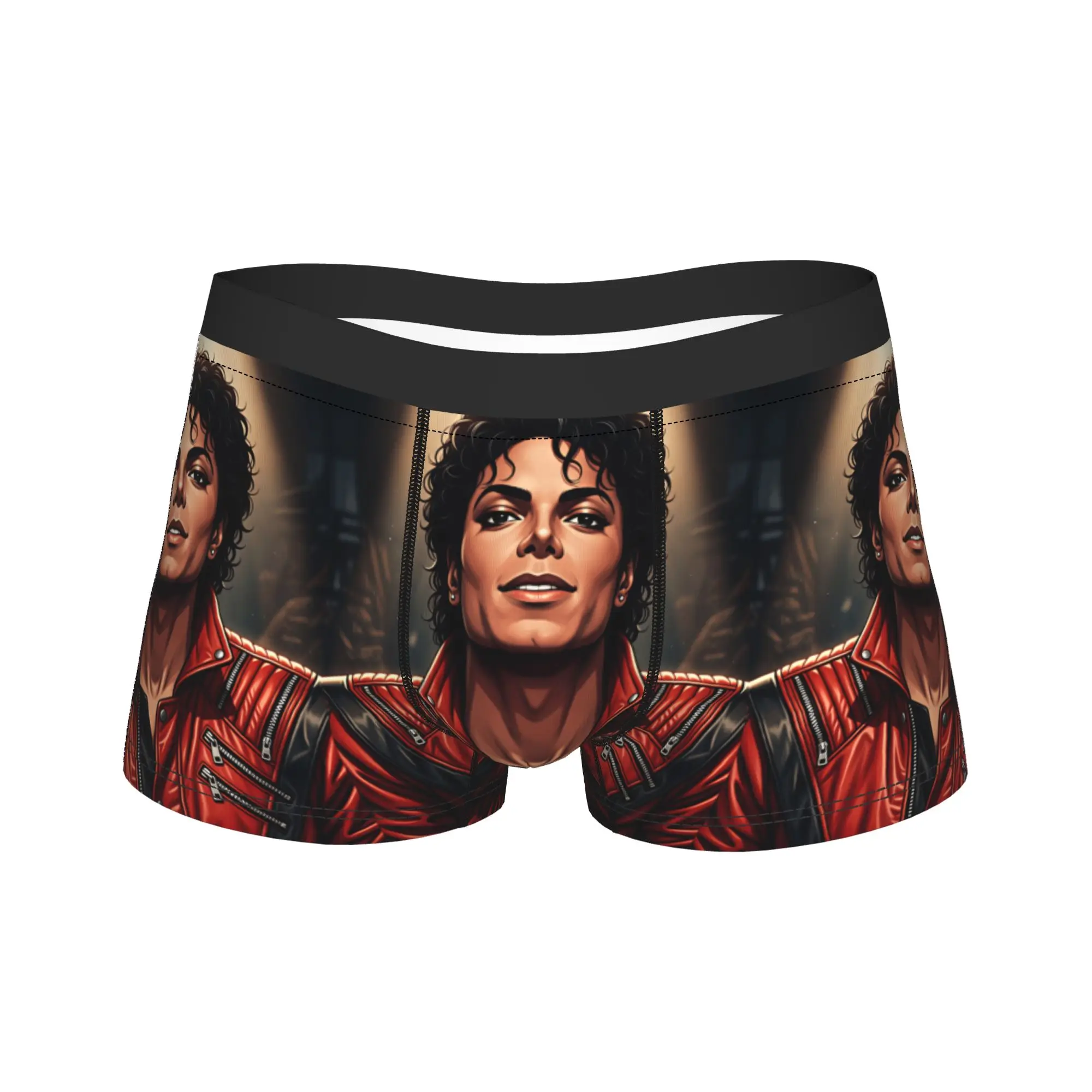 MJ King Of Pop M-Michael J-jackson Boxershorts  Pouch Underwear Hot Sale Custom  Boxer Brief Comfortable Men's Panties Plus Size