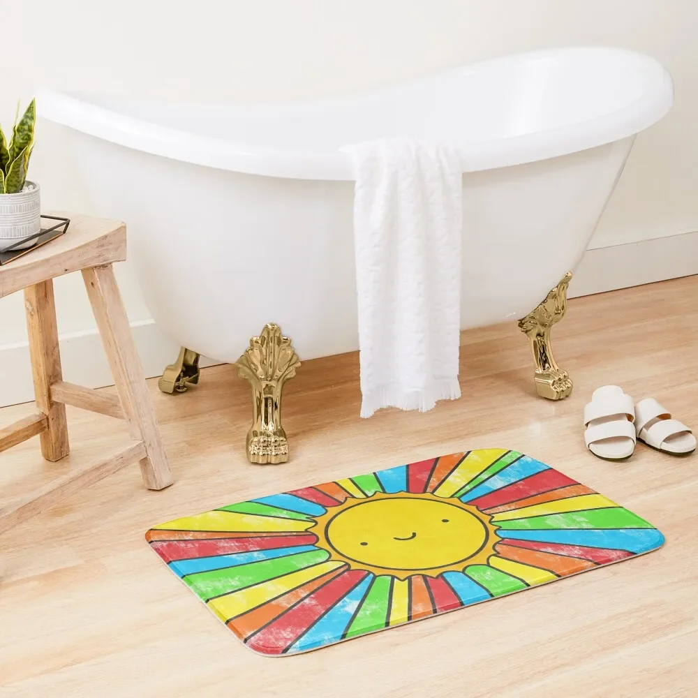 Radiate Positivity Bath Mat Anti Slip Bath Stickers Toilet Floor Floors For Bathroom Washable Non-Slip Kitchen Rug Mat