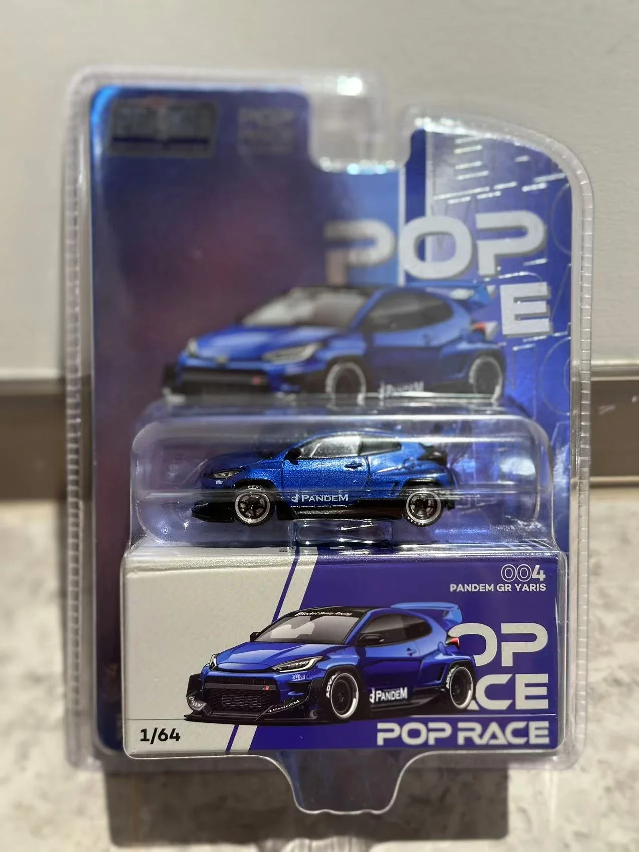

Pop Race 1:64 PANDEM GR YARIS Blue Customized version Diecast Model Car