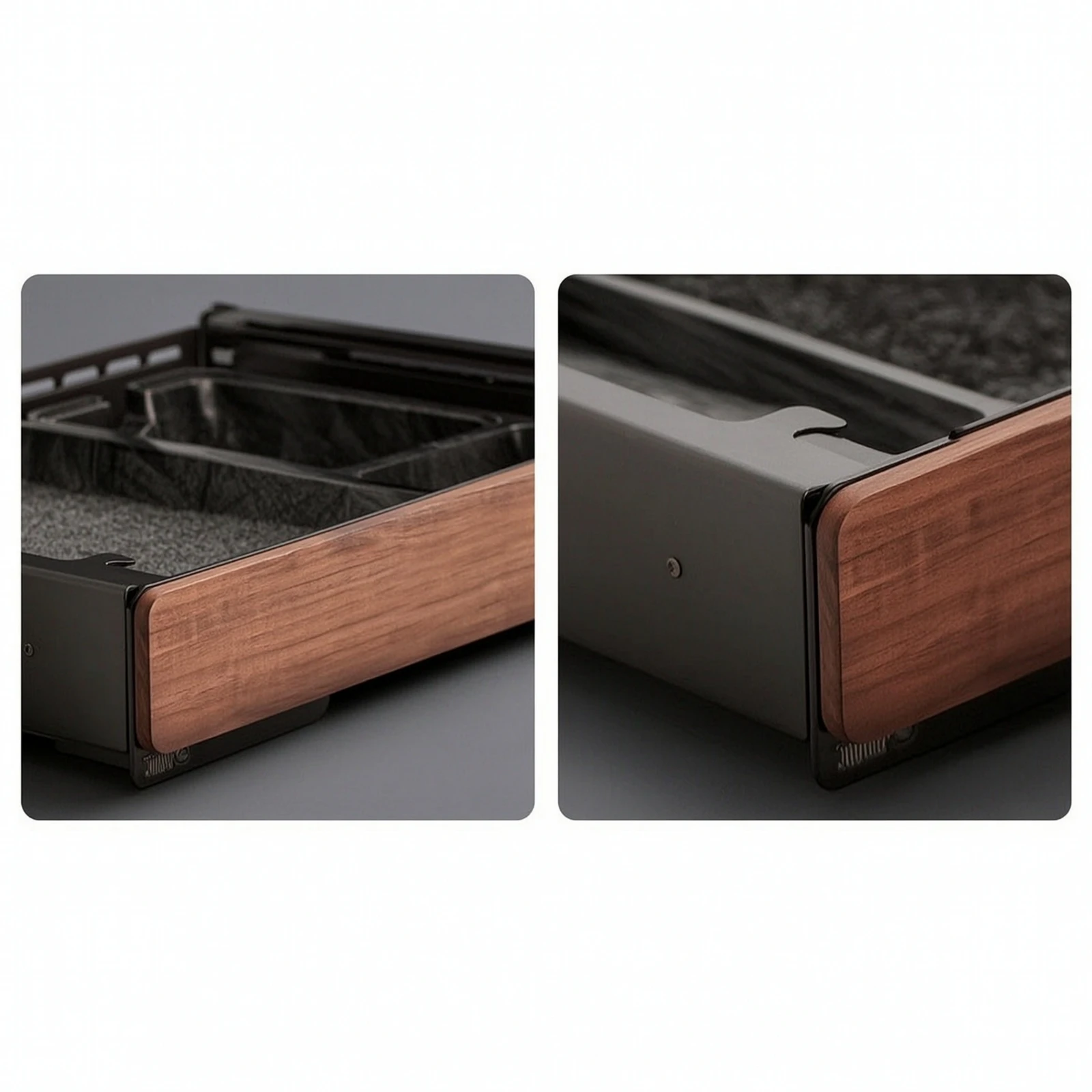 Under-Desk Drawer Wood-Grain Under Desk Drawer Organizer Metal Space-Saving for Home Office, Study