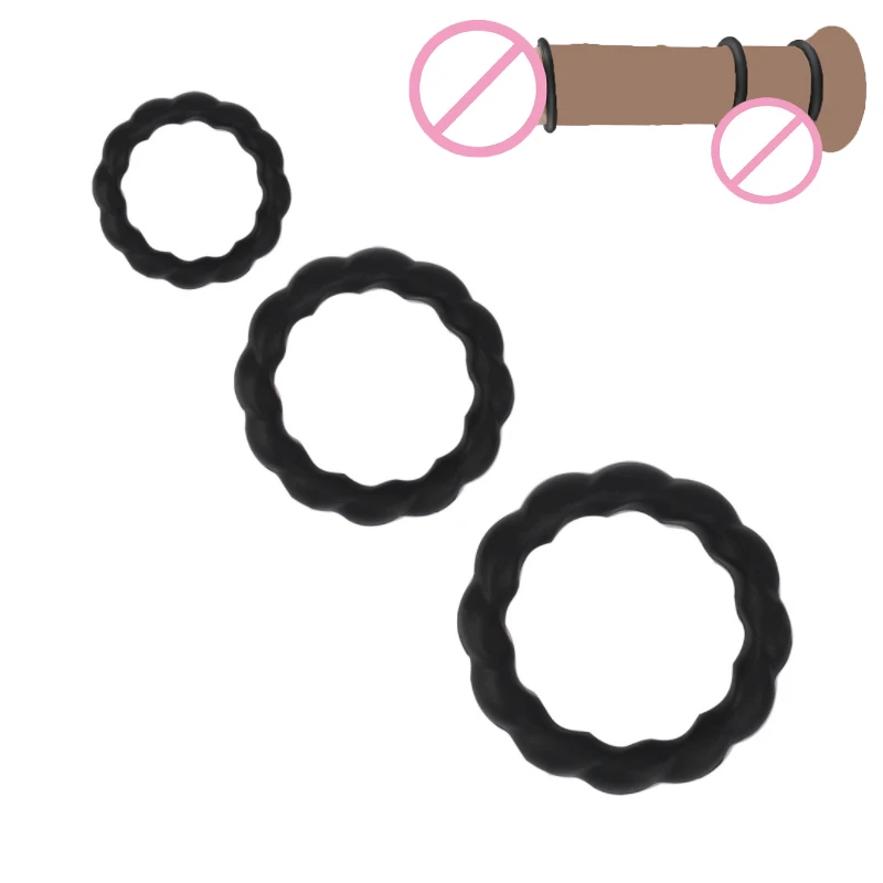 3PCS Delay Ejaculation Penis Ring Small Penis Cock Ring Sex Toy for Men Reusable Cockrings Clitoral Stimulate Male Masturbate