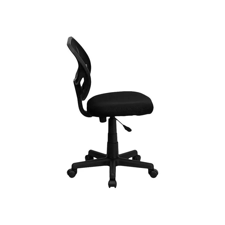 Neri Low Back Black Mesh Swivel Task Office Chair with Curved Square Back
