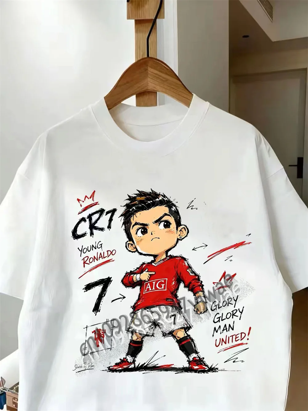 Niedliche Version Portugal SIU Feier Cartoon-Grafik T-Shirt Fan-Gedenkausgabe Kurzärmeliges Sommer-T-Shirt für Erwachsene und Kinder – Detail 5