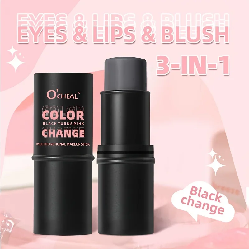 Barra de maquillaje multifuncional 3 en 1, rubor que cambia de Color, sombra de ojos, brillo de labios de larga duración, crea un aspecto de maquillaje delicado