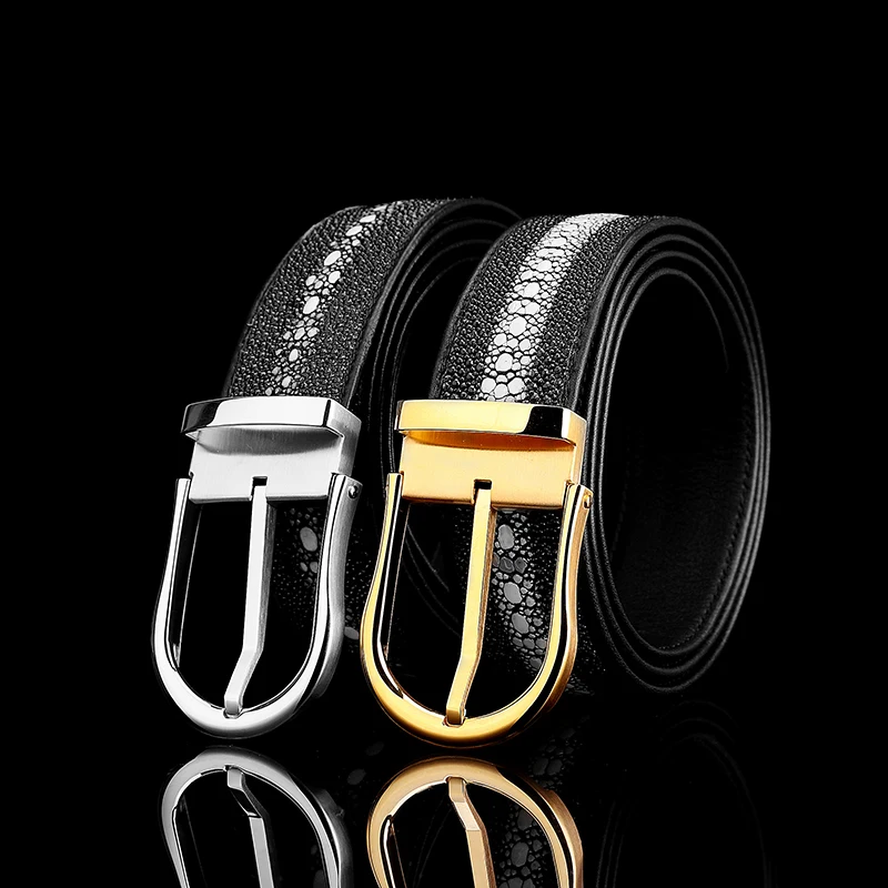 

Luxury pin buckle pearl fish skin Belt Belt fastener Fashion casual youth Belts for women Mens belts luxury goth belt for men