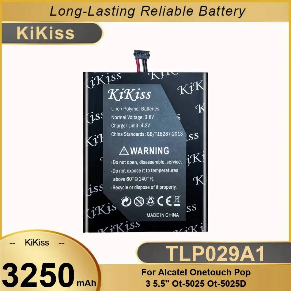 

Аккумулятор для мобильного телефона Alcatel Onetouch Pop 3 5.5" OT-5025 OT-5025D, 3250 мАч, TLP029A1, надежная замена, стабильная работа