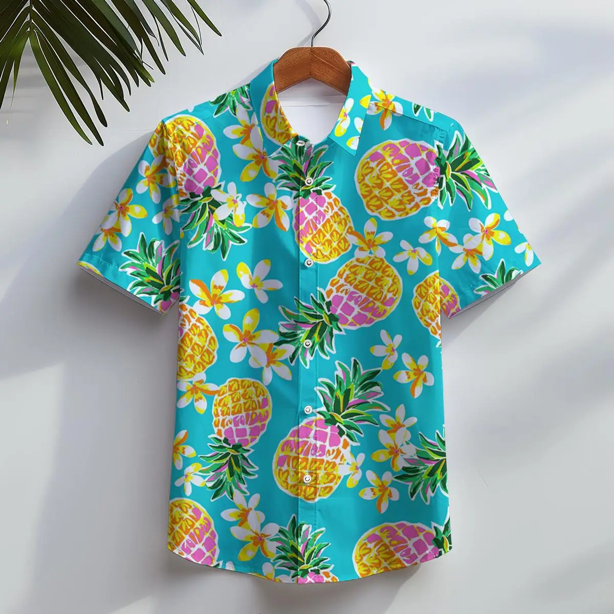 Summer Shirt Hawaiian Shirts For Men Beach Vacation Short Sleeve Top Casual Men\'s Blouse Coconut Tree Camisas De Hombre Clothing