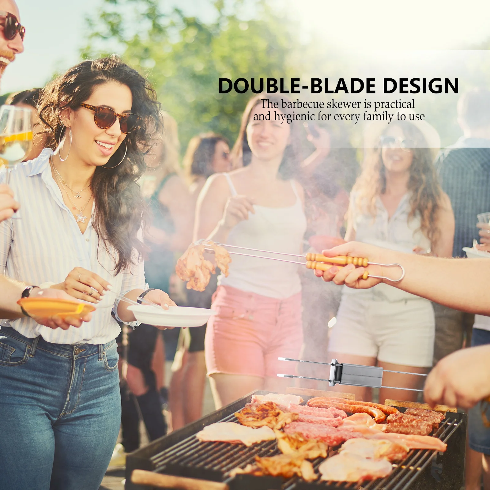 

1Pcs Stainless Steel Barbecue Forks Reusable Bbq Meat Forks for Roasting Food Easy Clean Grill Tools Outdoor Bbq