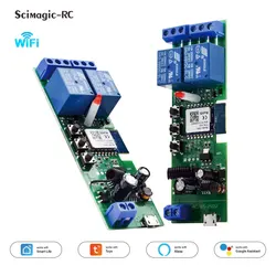 2CH Tuya Wifi Switch Relay Module Garage Door Opener 7V 12V 24V 110V 220V Smart Life DIY Smart Home Work With Alexa Google Home