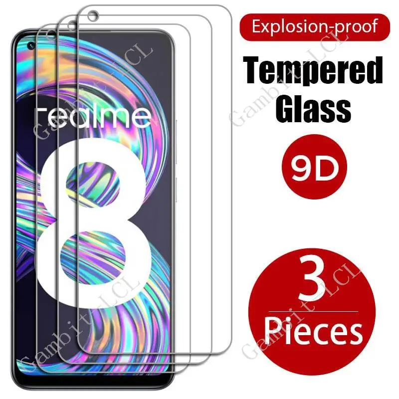 

3PCS Tempered Glass For Realme 8 Pro Protective ON Realme8Pro Realme8 4G 8Pro RMX3085 RMX3081 6.4" Screen Protector Cover Film