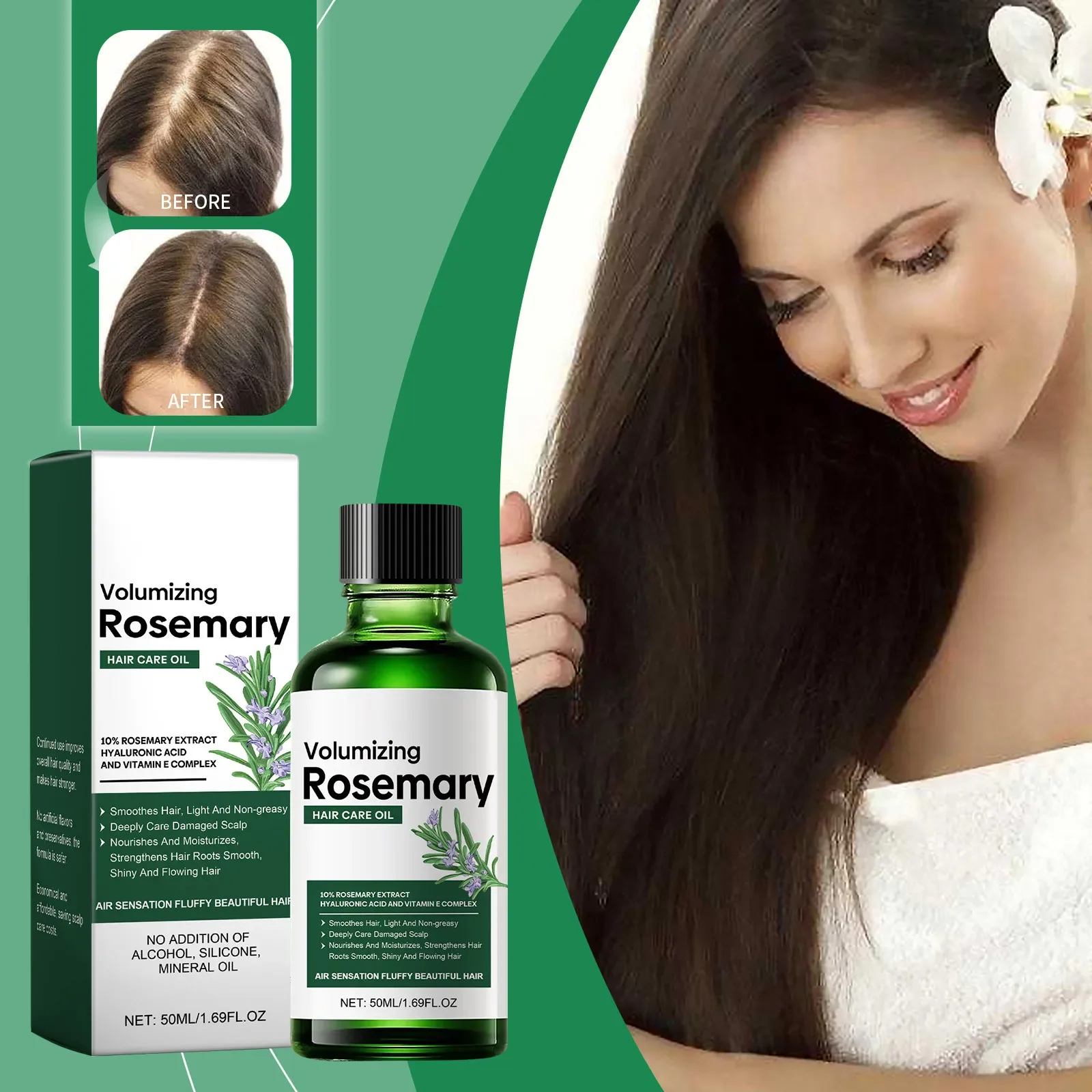 Volumizzante al rosmarino Olio per la cura dei capelli Olio nutriente per capelli al rosmarino Previene la caduta dei capelli