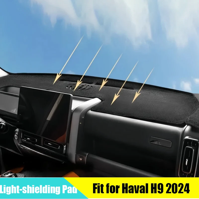 

Car Central Control Instrument Light-shielding Pad Fit for GWM Haval H9 2024 2025 Car Central Control Suede Light-shielding Pad