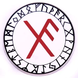 Viking Rune Gibu Auja Enamel Pin Hat Backpack Decorate Good Luck and Success