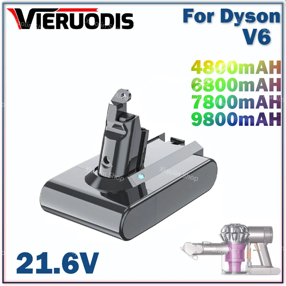 

For Dyson 21.6V V6 Dc58 Dc59 Dc62 Sv09 Sv07 Sv03 965874-02 Original 4800/6800/7800/9800mAH Lithium ion Battery Vacuum Cleaner