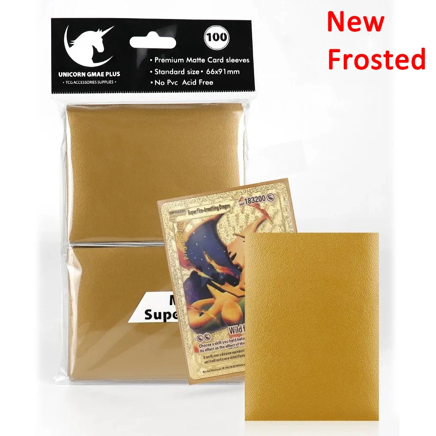 100/50 pz 66x91mm per Pokemon Card oro argento porta carte collezionabili TCG Card Protector glassato carte da collezione