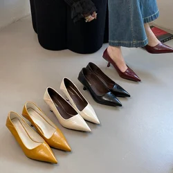 2026 Spring New Pointed Toe Shallow Pumps Slip On Women Shoes New Fashion Shallow Heel Elegant Dress Pumps Sexy Party Shoe Mujer