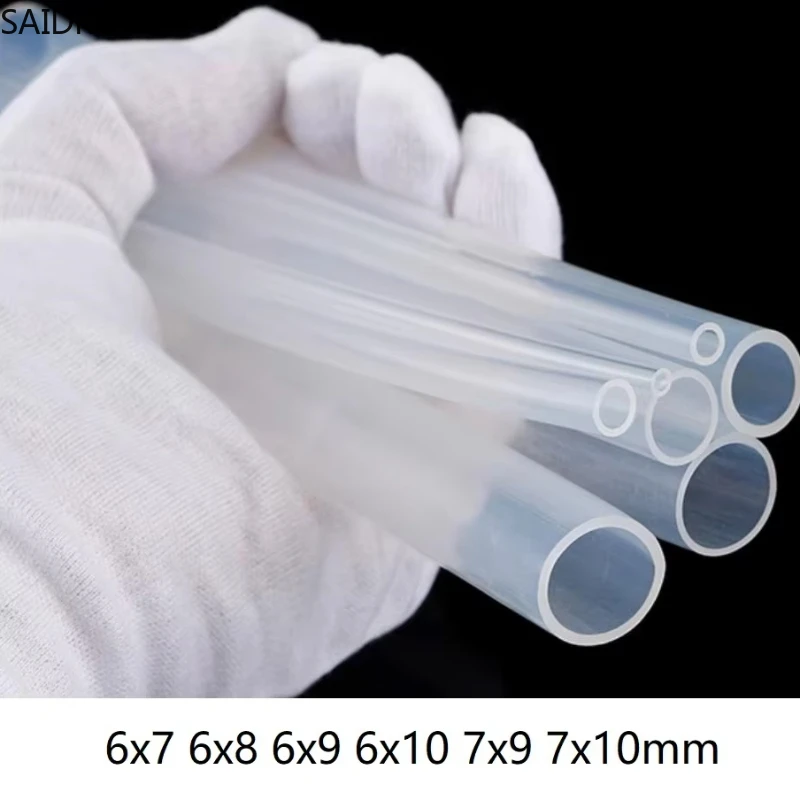 SAIDKOCC 6x9 6x10 7x9 7x10mm 6mm 7mm ID  Transparent tetrafluorotube hose clear pfa tube fep tubing polytef flexible pipe F46