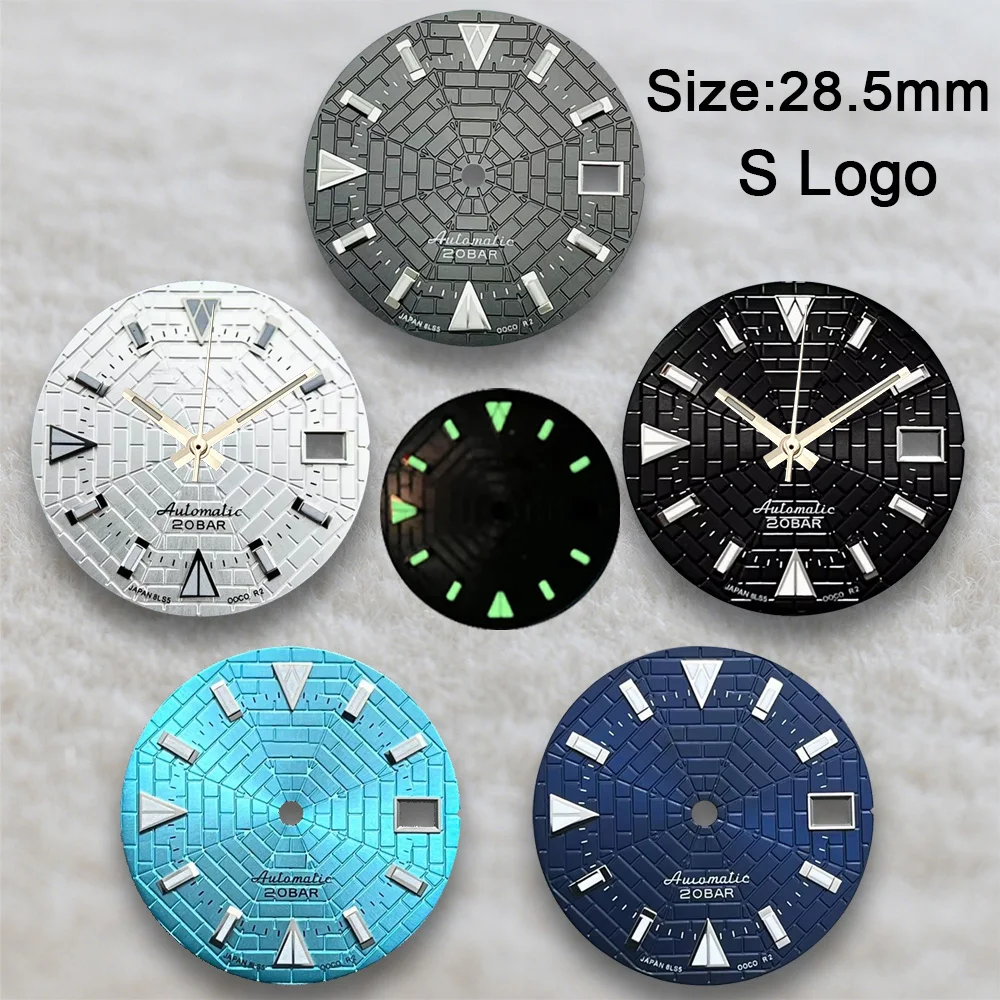 

NH35 Dial 28.5mm S Logo Sunray Dial Suitable For NH35/NH36 Movement 3/3.8/4.2 o'clock Crown Watch Modification Accessories