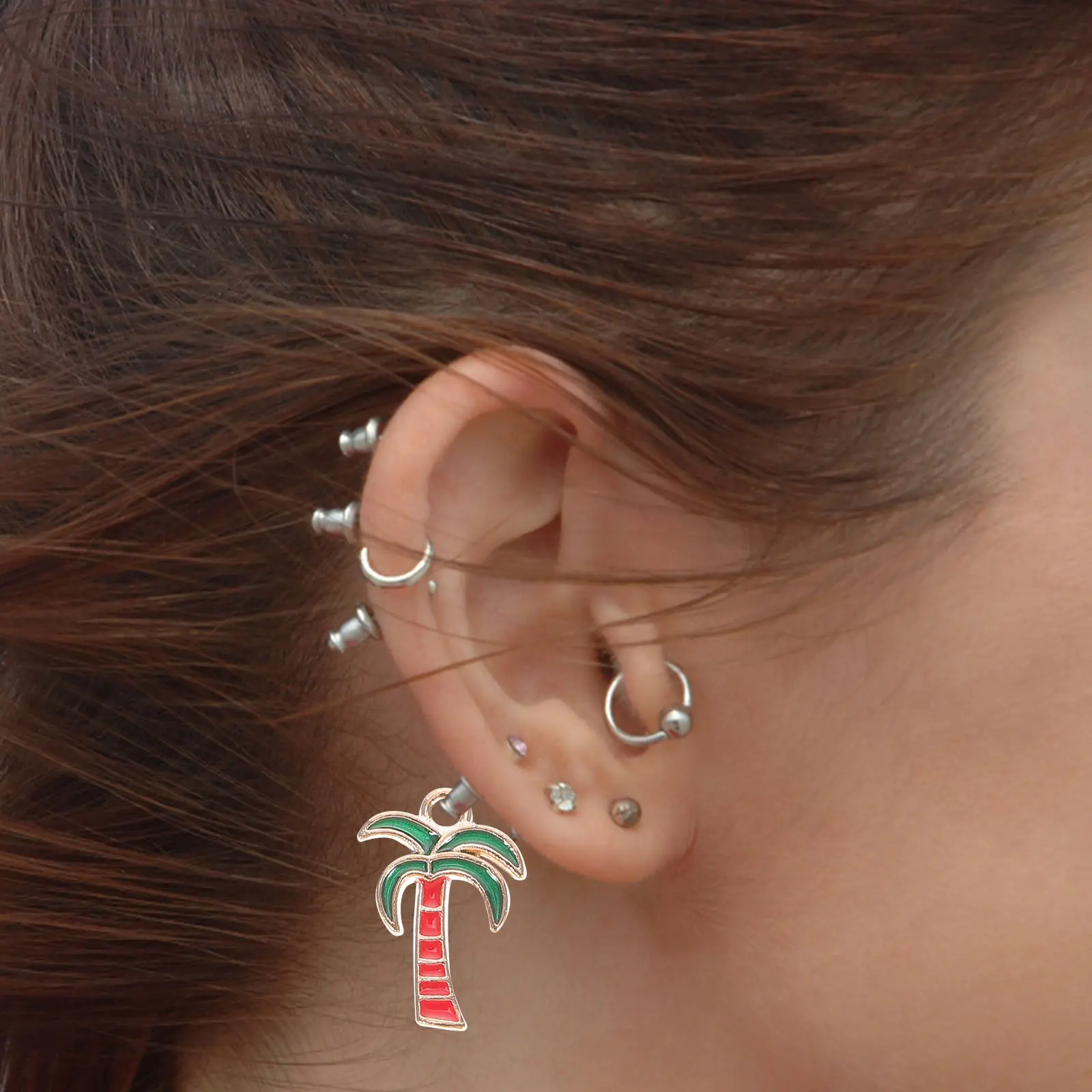 

40Pcs Hawaii Style Plated Enamel Pendants Cactus Tree Charms DIY Jewelry Making Accessories Necklace Earrings Bracelets