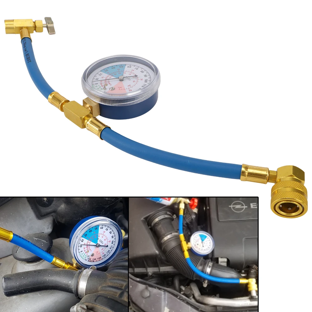 Freon r134a Air Conditioning Recharge Hose Car Air Conditioner Tools With Measuring Gauge