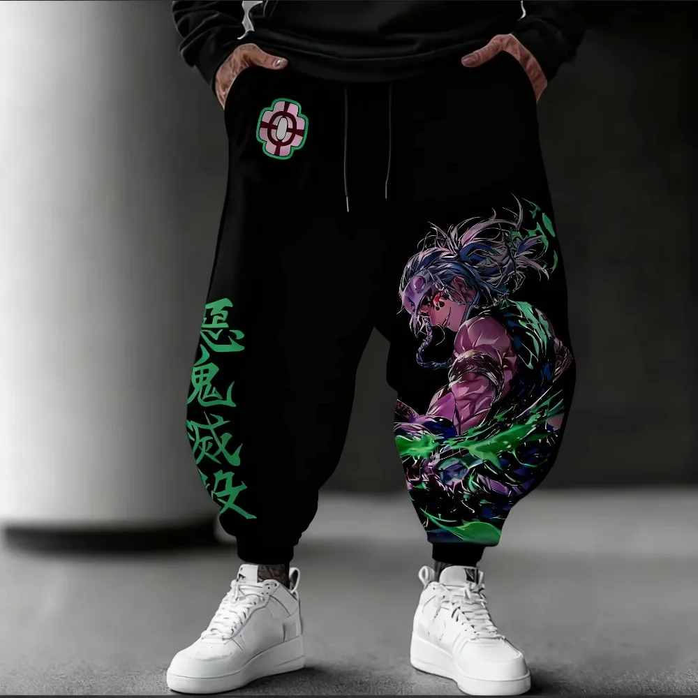 Novo demon slayer moletom masculino outono/inverno coleção uzui tengen anime impresso harajuku solto calças esportivas casuais