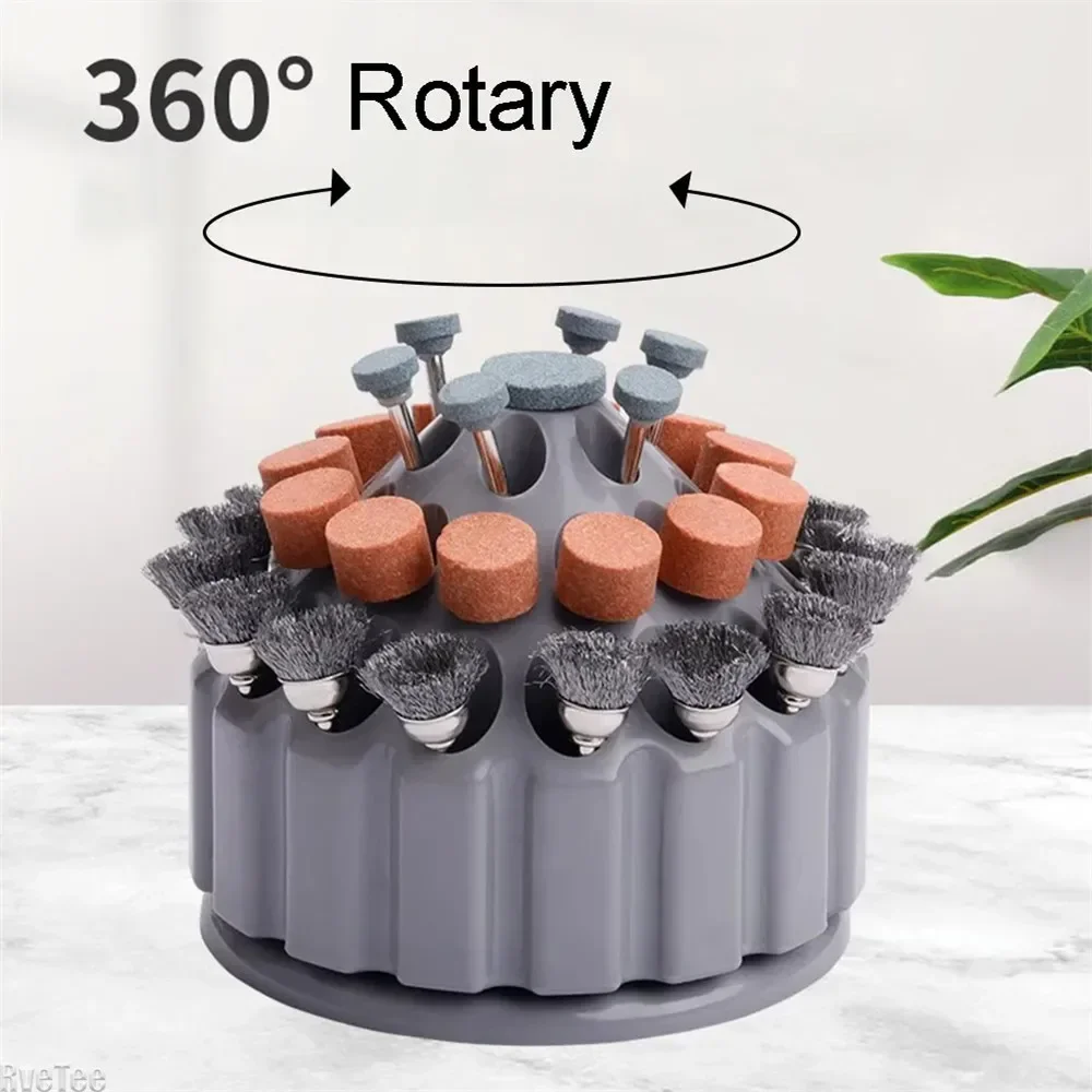 

35 Hole Rotating Base Tool Rotary Engraving Tool Grinding Head Needle Storage Box Holder Carving Tool Polishing Wheel Organizer