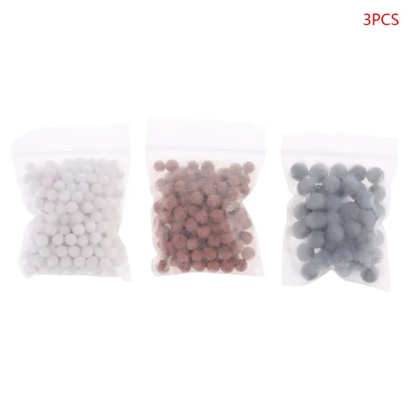 3 Packs Water Purifying Stones Filter Shower Head Replacement Anion Mineral Beads Filter Balls for Dry Skin & Hair 11XA