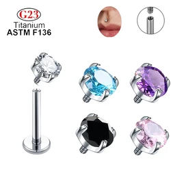 G23 Titanium Piercing Jewelry 16G Nose PIERC Flower Earrings Cochlear Rings Ear Cartilage Helix Studs  Body Jewelry