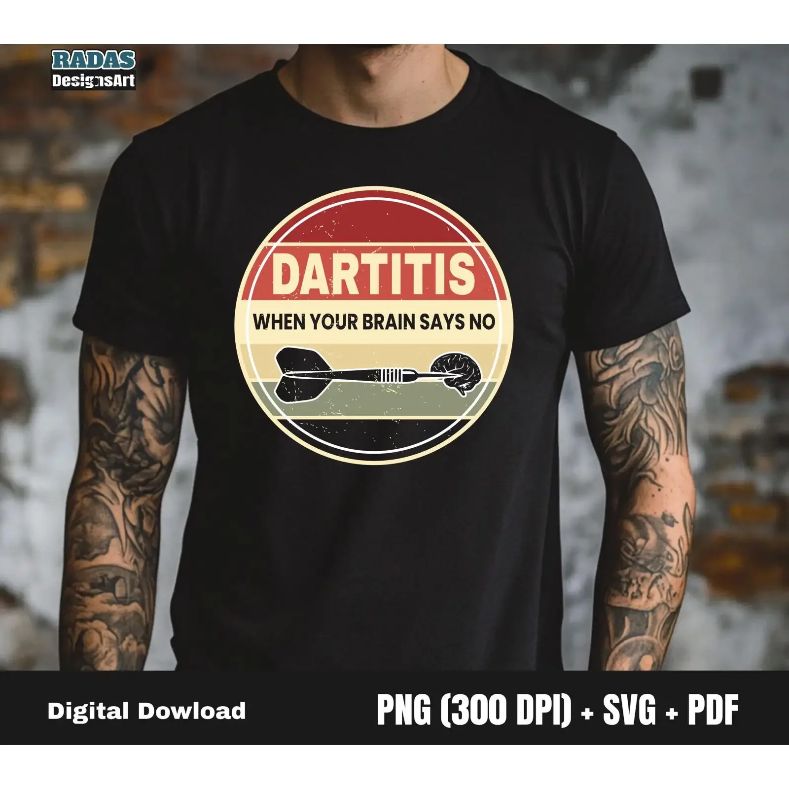 Retro Beach Darts Logo Summer Vibes SVG PNG PDF Digital Download vintage Washed Stylish fashion homme Versatile Casual Soft