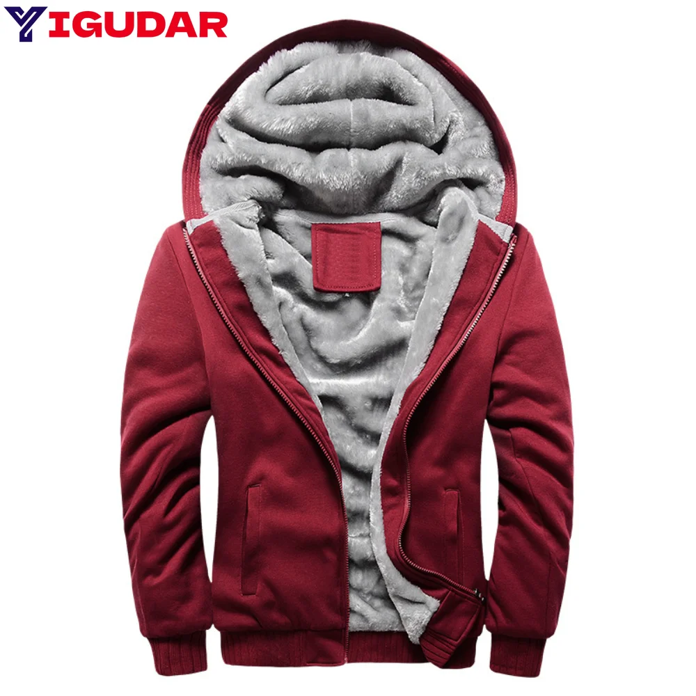 

2025 New Fleece Hoodies Thick Hooded Men's Winter Warm Coats Casual Cotton Mens Jackets And Coats Sportswear y2k streetwear
