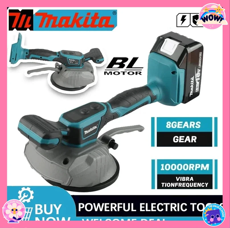 

Плиткоукладочная машина Makita с 8-ступенчатой регулировкой скорости, высокой производительностью для стен и пола, 18В, вибрационная, инструмент для домашнего ремонта