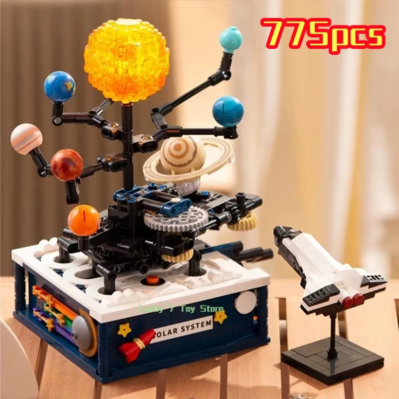 775 pcs Creative Rotating Solar System Assembling Building Blocks Space Search Series Toys Educational Children Birthday Gifts