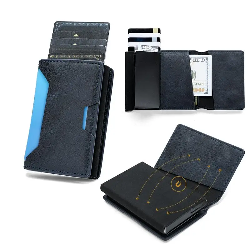 Tarjetero magnético antirrobo RFID, billetera minimalista para hombres y mujeres, tarjetero, bolsa de protección para tarjetas de crédito