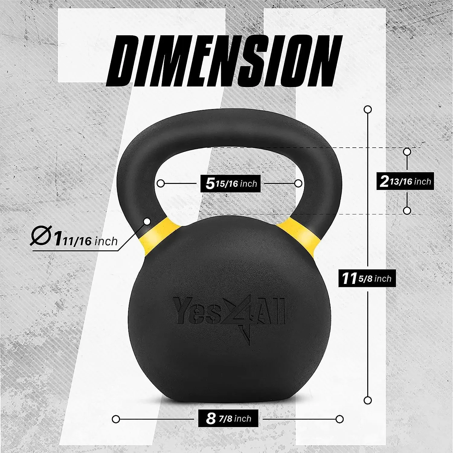 Powder Coated Cast Iron Kettlebell Strength Training Kettlebells Weight Set for Full Body Workout, Home Gym