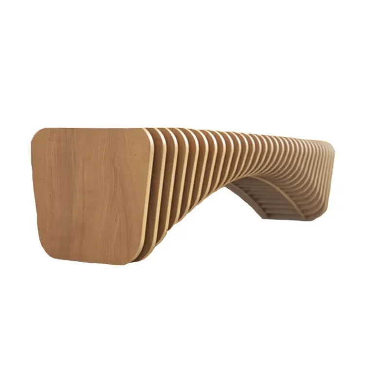 Shopping malls clothing stores, outdoor lounges waiting chairs nordic creative solid wood sliced benches