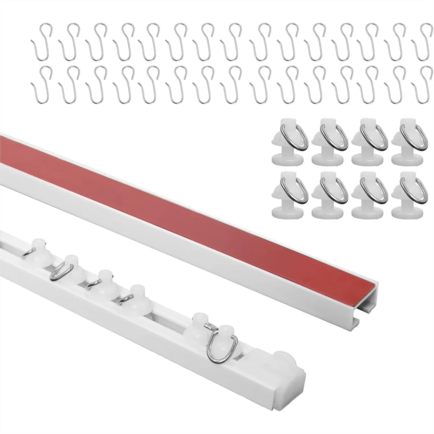 Self Adhesive Curtain Track 9.8FT No Drill Ceiling Mount for RV Trailer Home